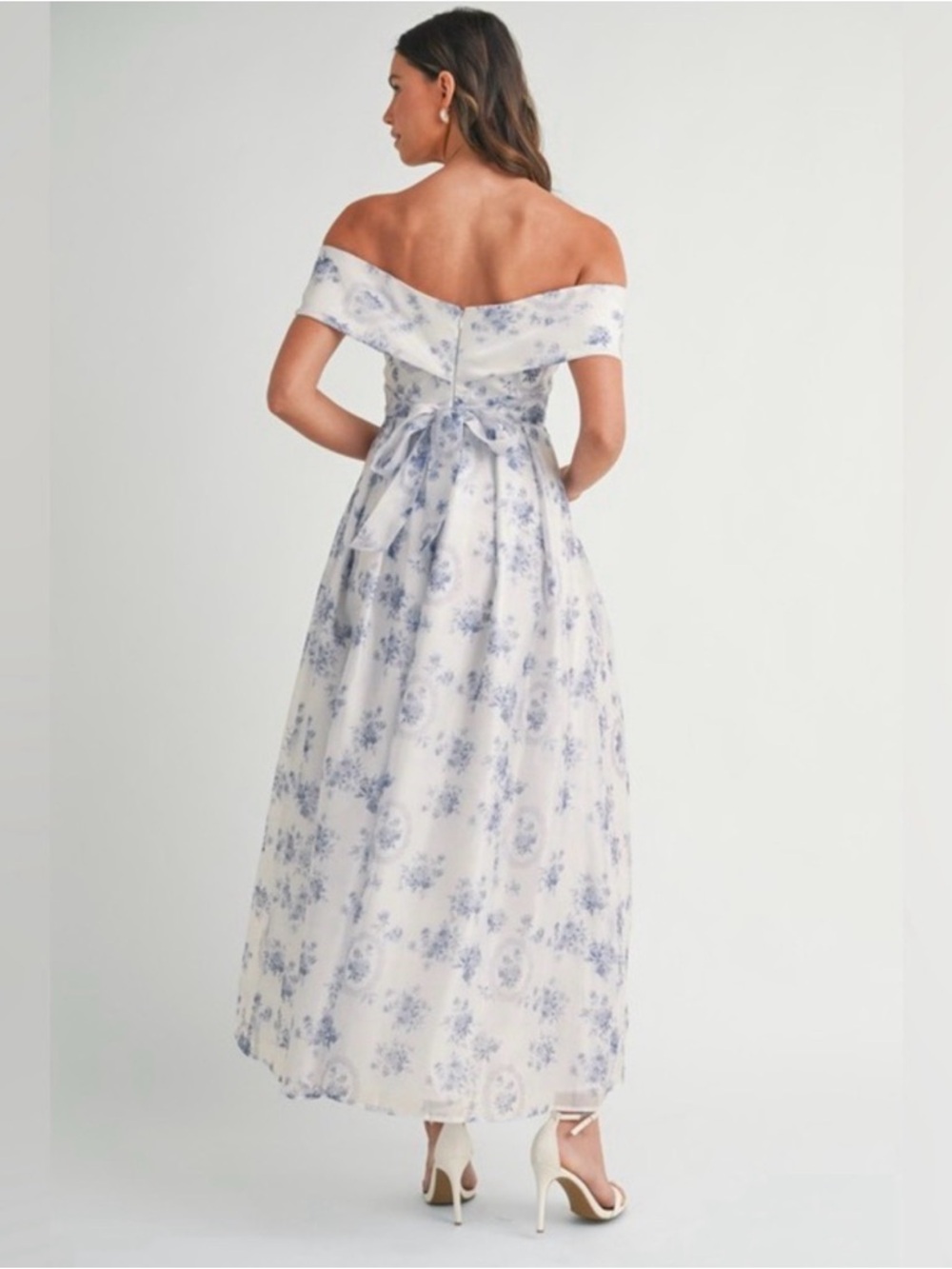 MARBLE White Strapless Bustier with Light Lavender Trim - Picture 3 of 8